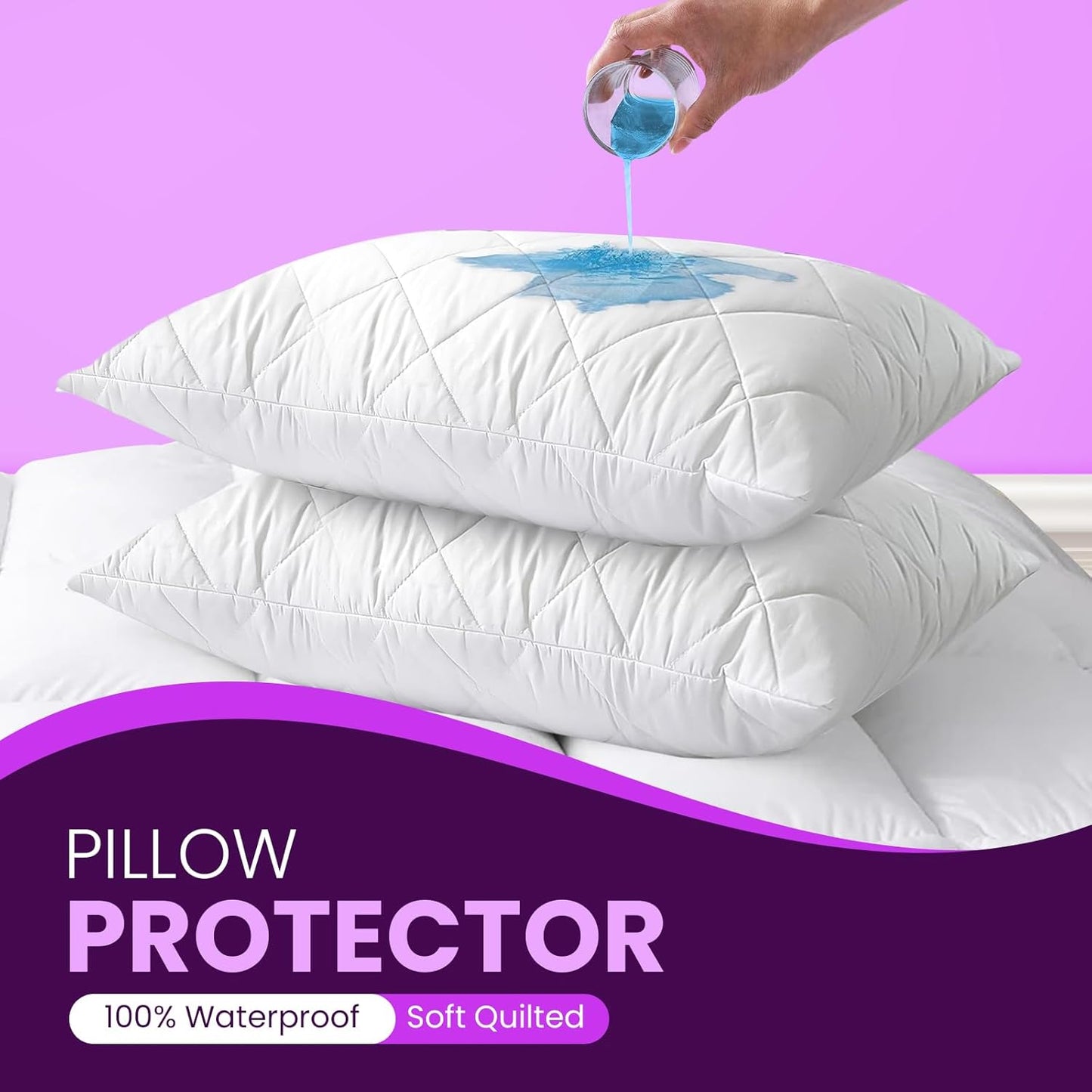 Waterproof Pillow Protectors Zipped | Pack of 4 Sunshine Comforts