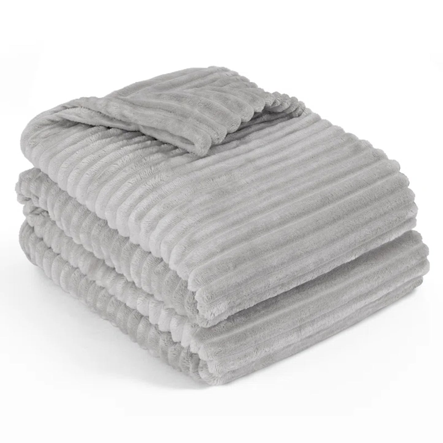 Stripe Ultra Soft Flannel Blanket | Lightweight & Warm Polyester Throw Sunshine Comforts